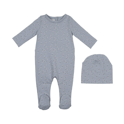 Maniere Printed Leaf Footie And Beanie