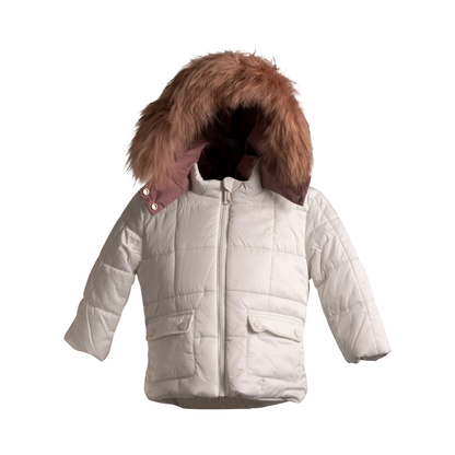 Mantel Quilted Contrast Fur Jacket Girl