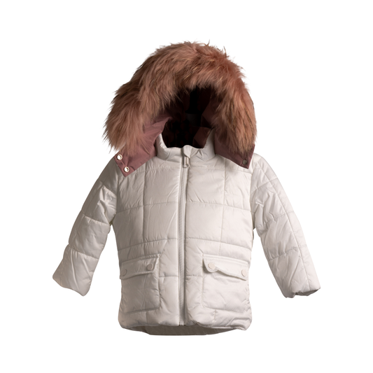 Mantel Quilted Contrast Fur Jacket Girl