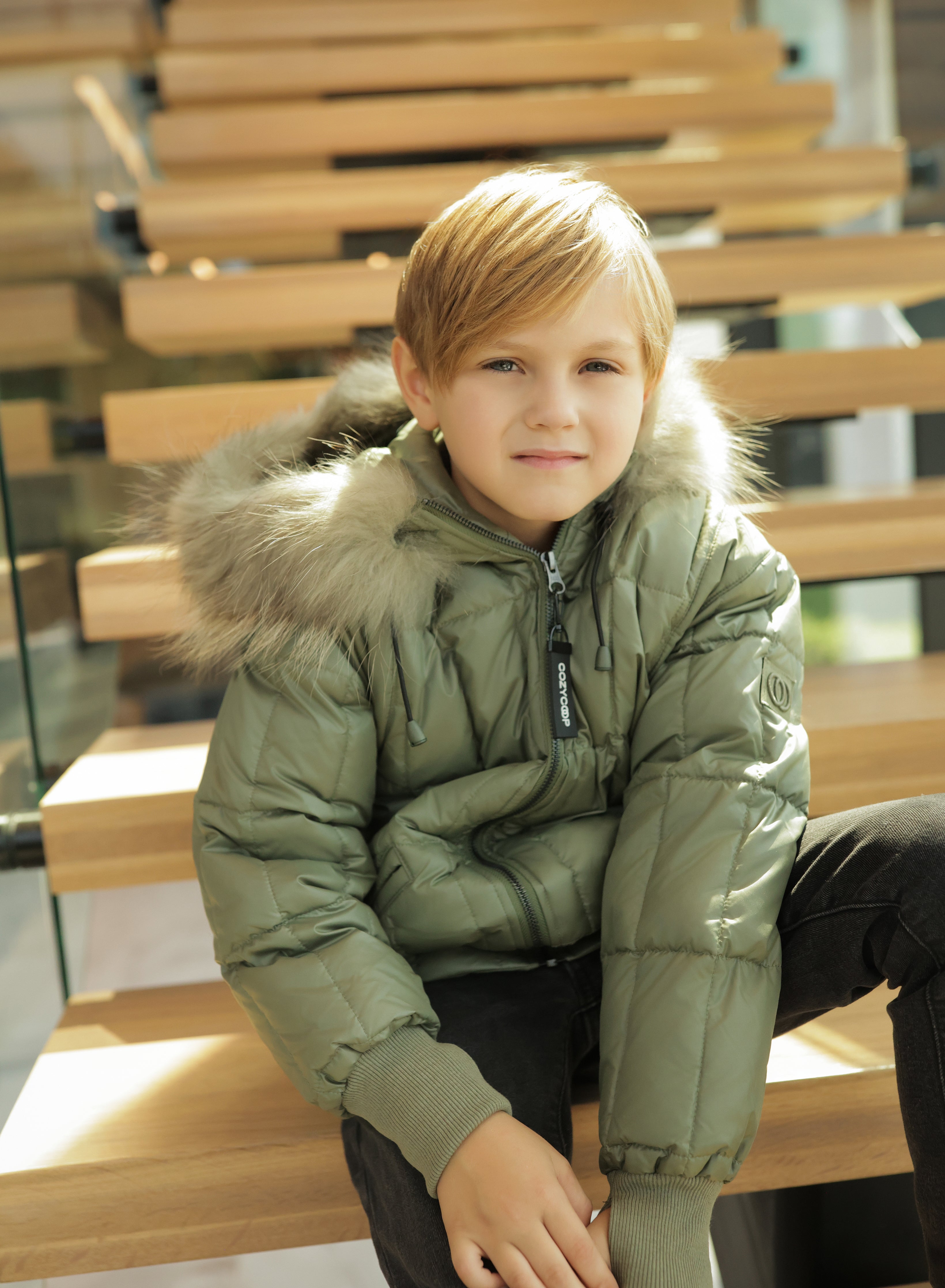 Cozy Coop Quilted Coat Down Filled Boy