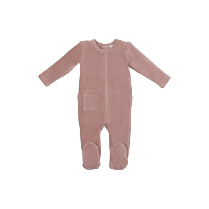 Maniere Ribbed Velour Footie