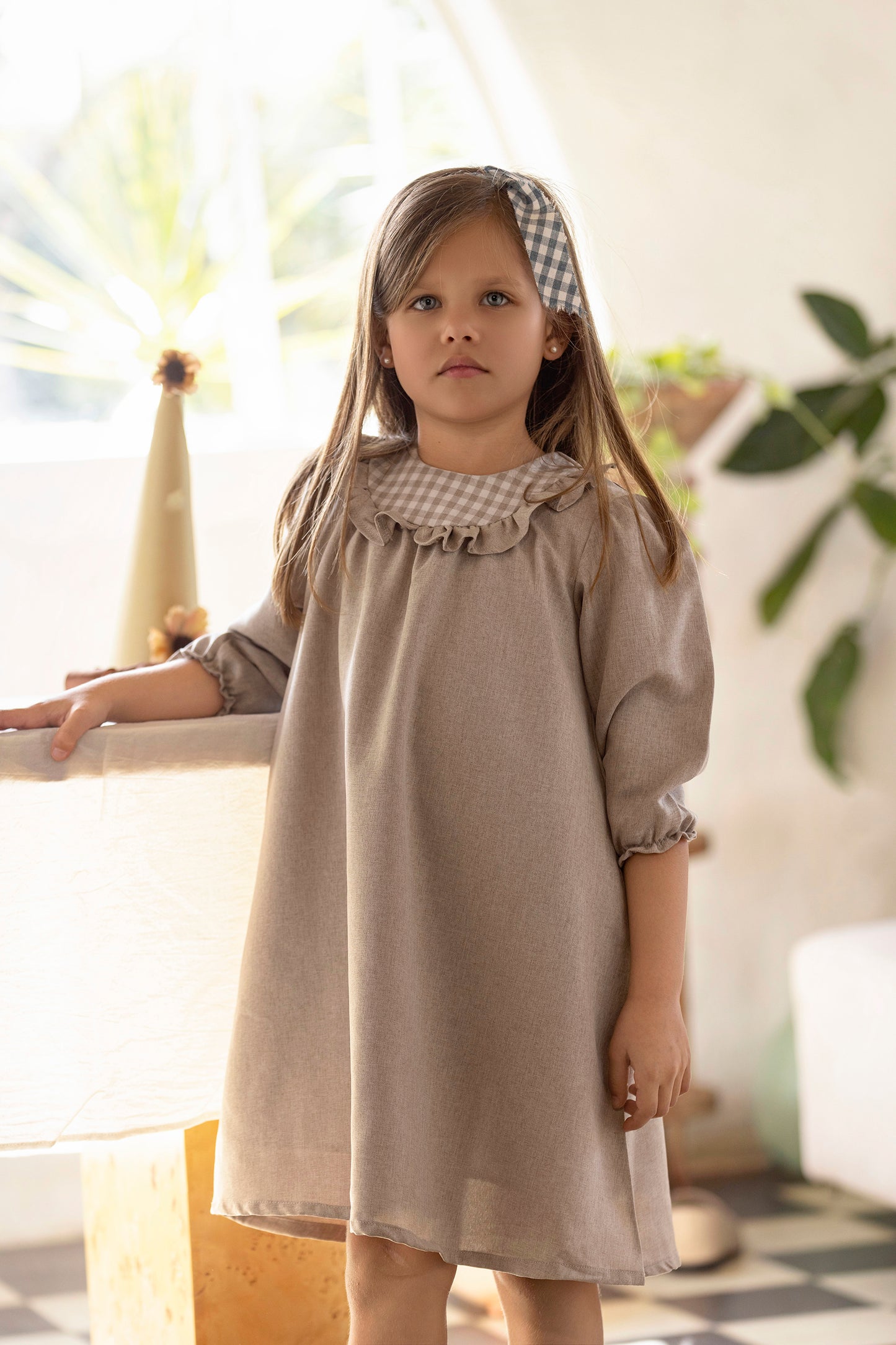Rompp Gingham Dress 3/4 Sleeves