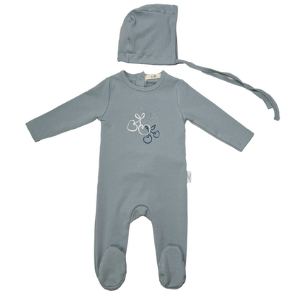 Bunny Love Cherry Footie & Bonnet