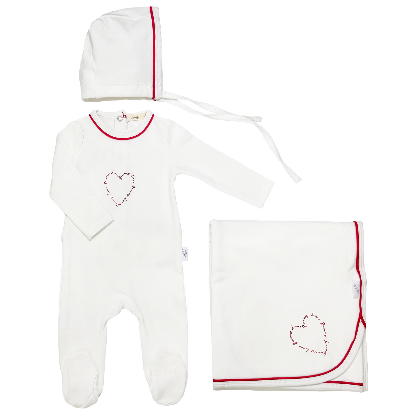 Bunny Love Heart Layette Set (girl)