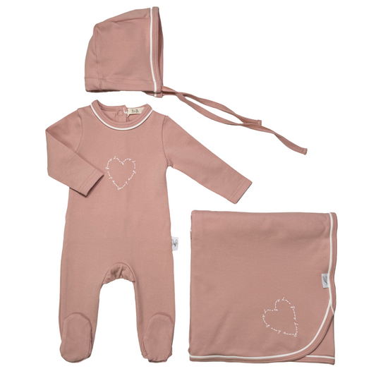 Bunny Love Heart Layette Set (girl)