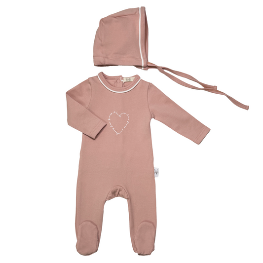 Bunny Love Heart Stretchie & Bonnet (girl)