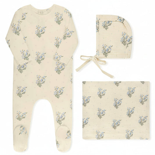 Tricot Scattered Floral Layette Set