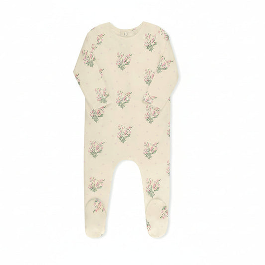 Tricot Scattered Floral Footie (girl)