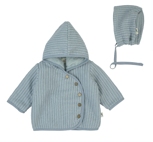 Bondoux Knit Detail Sweater w/ Bonnet