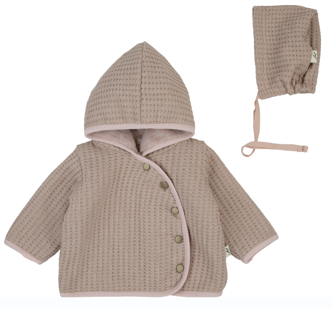 Bondoux Knit Detail Sweater w/ Bonnet