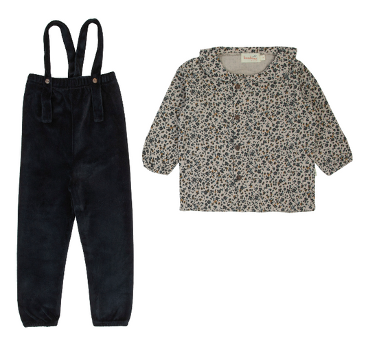 Bondoux Abstract Floral Romper w/ Shell