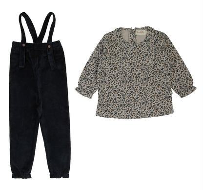 Bondoux Abstract Floral Romper w/ Shell