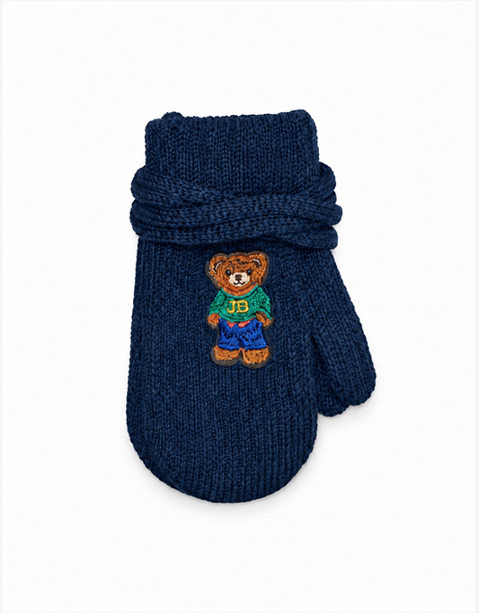 JellyBean Teddy Bear Knit Mittens w/ string