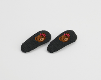 JellyBean Teddy Bear 2pk Flat Snap Clips