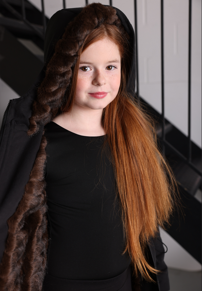 Mantel Girls Brown Fur Lined Coat
