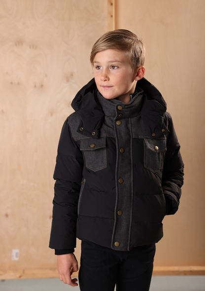 Mantel Denim-Look Trimmed Winter coat