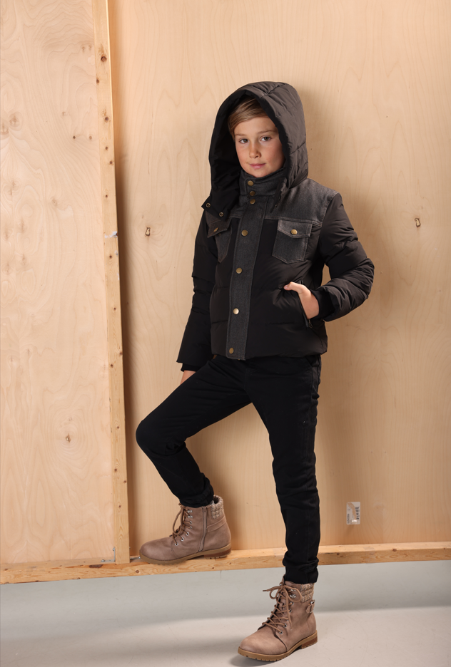 Mantel Denim-Look Trimmed Winter coat