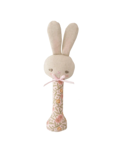 Alimrose Bunny Stick Rattle (Blossom Lily Pink)