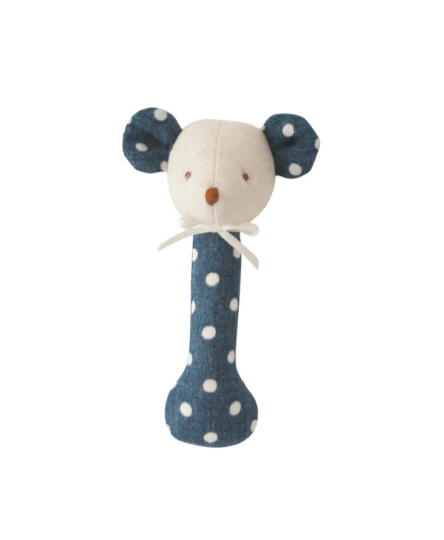 Alimrose Mouse Stick Rattle (Ocean Blue)