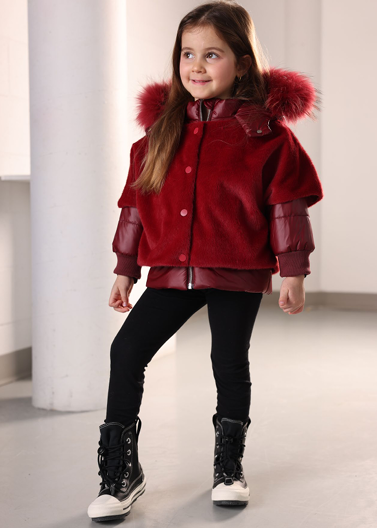 Mantel Little Kids Jacket w/ Detatchable Fur Vest