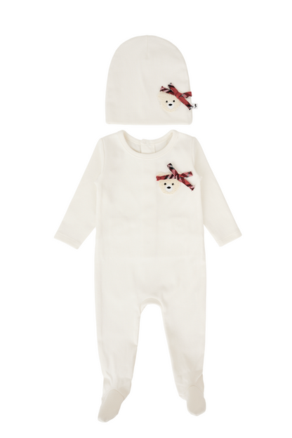 Mon Cherie Bear Footie & Hat