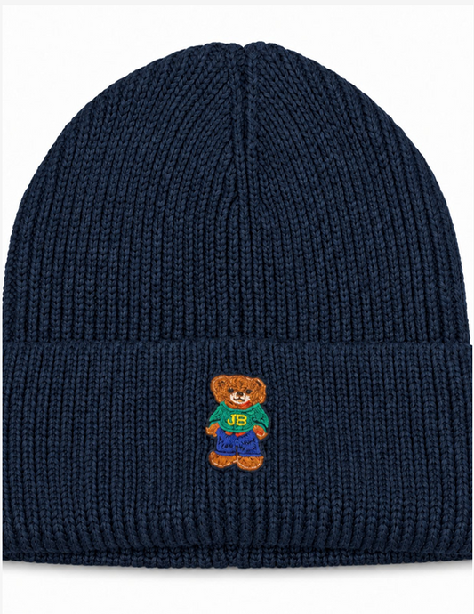 JellyBean Teddy Bear Knit Cuff Beanie