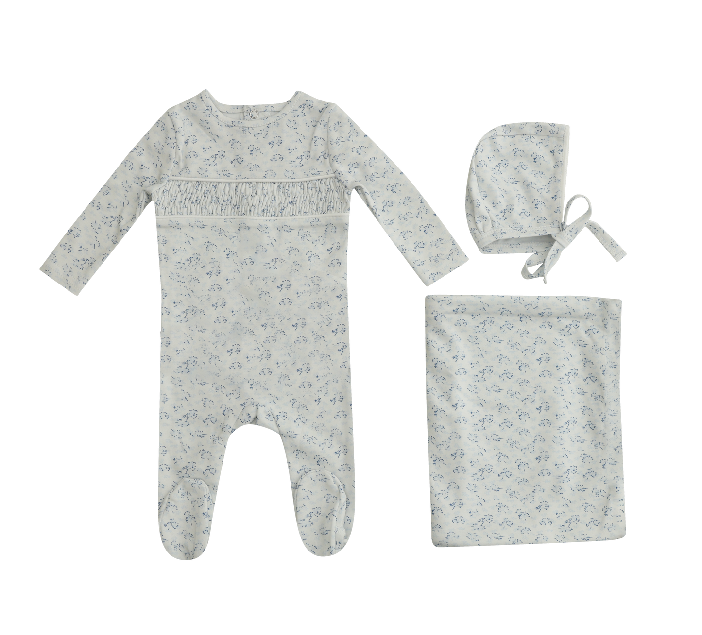 Mini Label Smocked Floral Full Set Boy