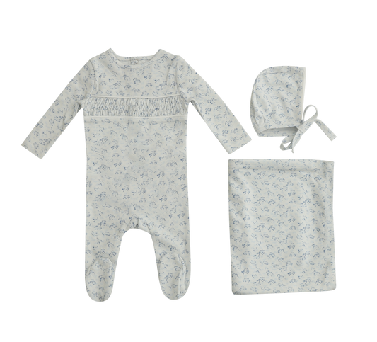 Mini Label Smocked Floral Full Set Boy