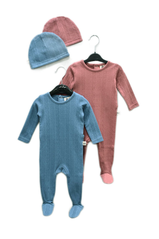 Buckingham Soft Touch Footie & Hat (girl)