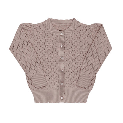 Loom Stitch Diamond Pointelle Cardigan