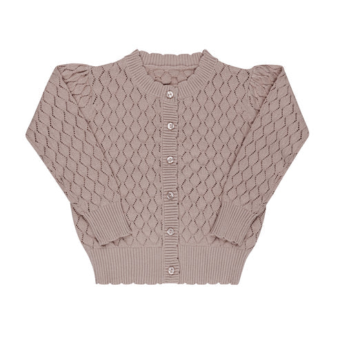 Loom Stitch Diamond Pointelle Cardigan