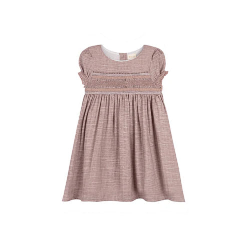 Loom Stitch 3/4 Smocked Linen Dress