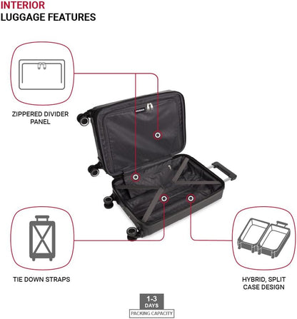 SwissGear 8090 Hardside Expandable Luggage with Spinner Wheels (28-Inch, Black)