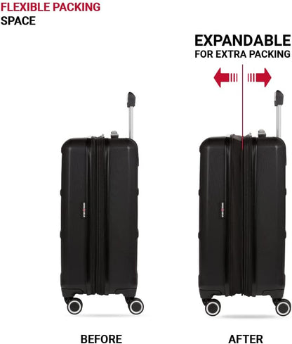 SwissGear 8090 Hardside Expandable Luggage with Spinner Wheels (20-Inch, Black)