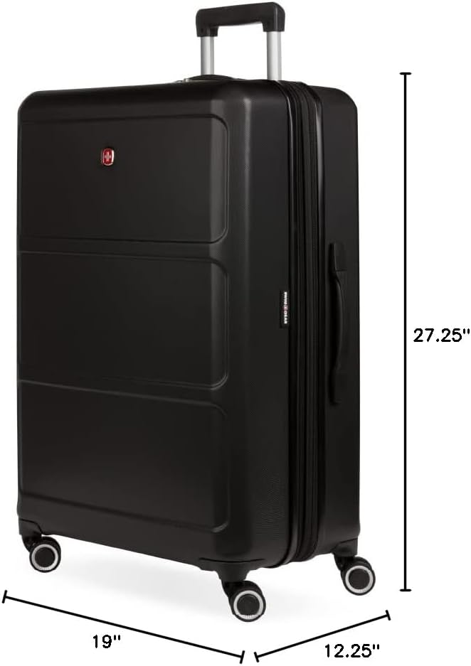 SwissGear 8090 Hardside Expandable Luggage with Spinner Wheels (28-Inch, Black)