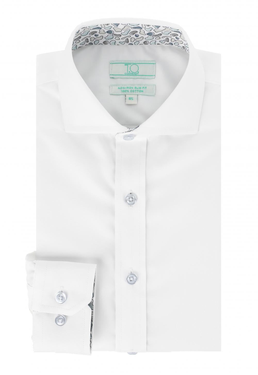 T.O. Green Label Contrast Button Cuff Shirt