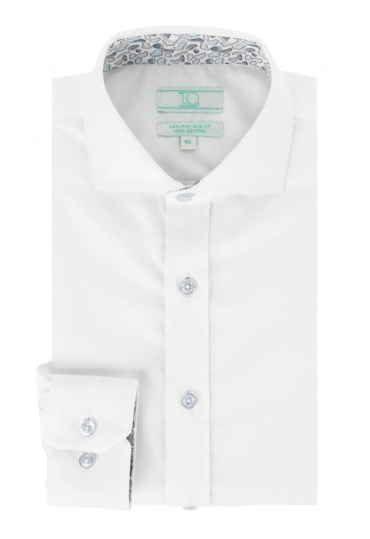 T.O. Green Label Contrast Button Cuff Shirt
