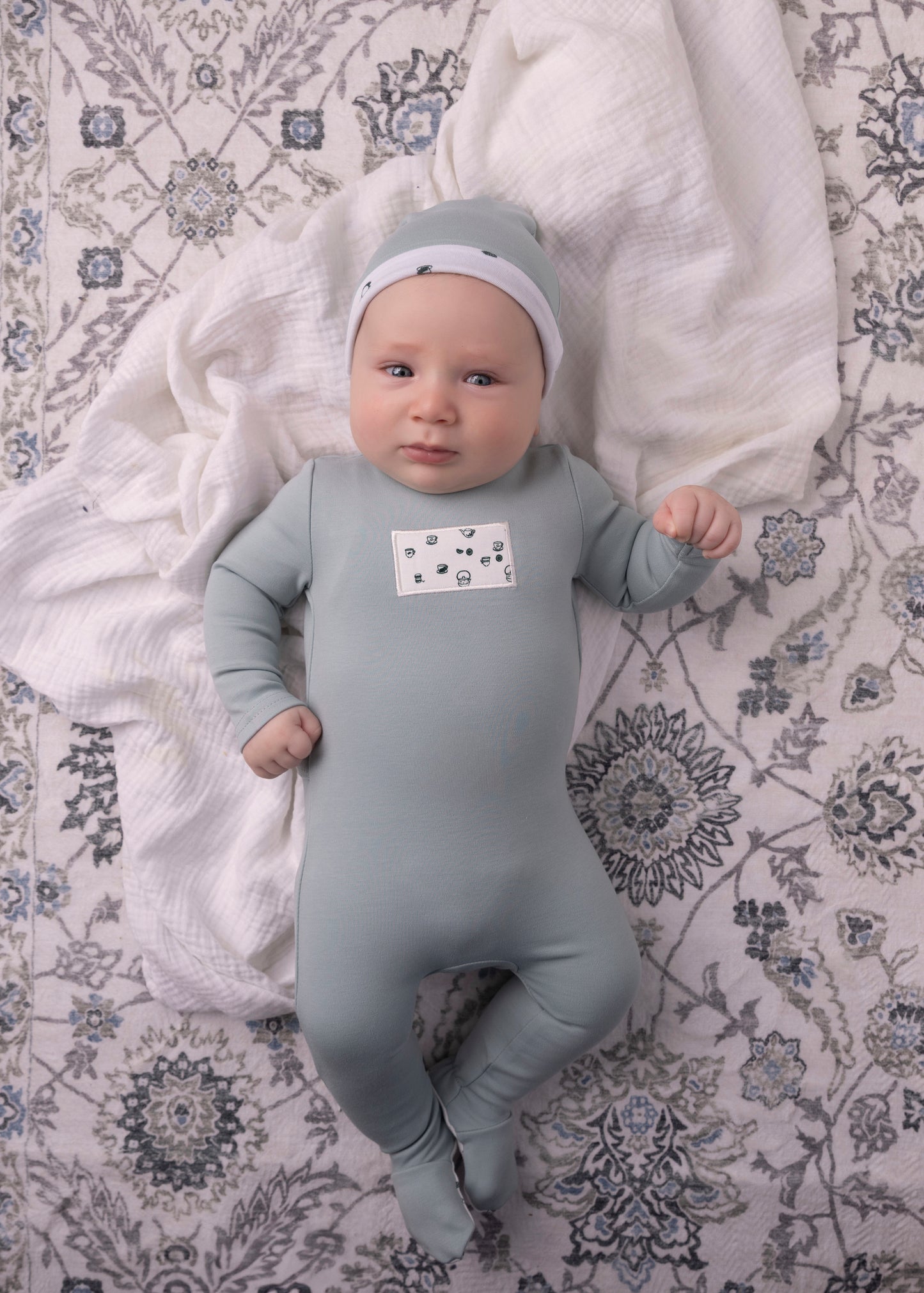Mini Label Boys Tea Print Footie