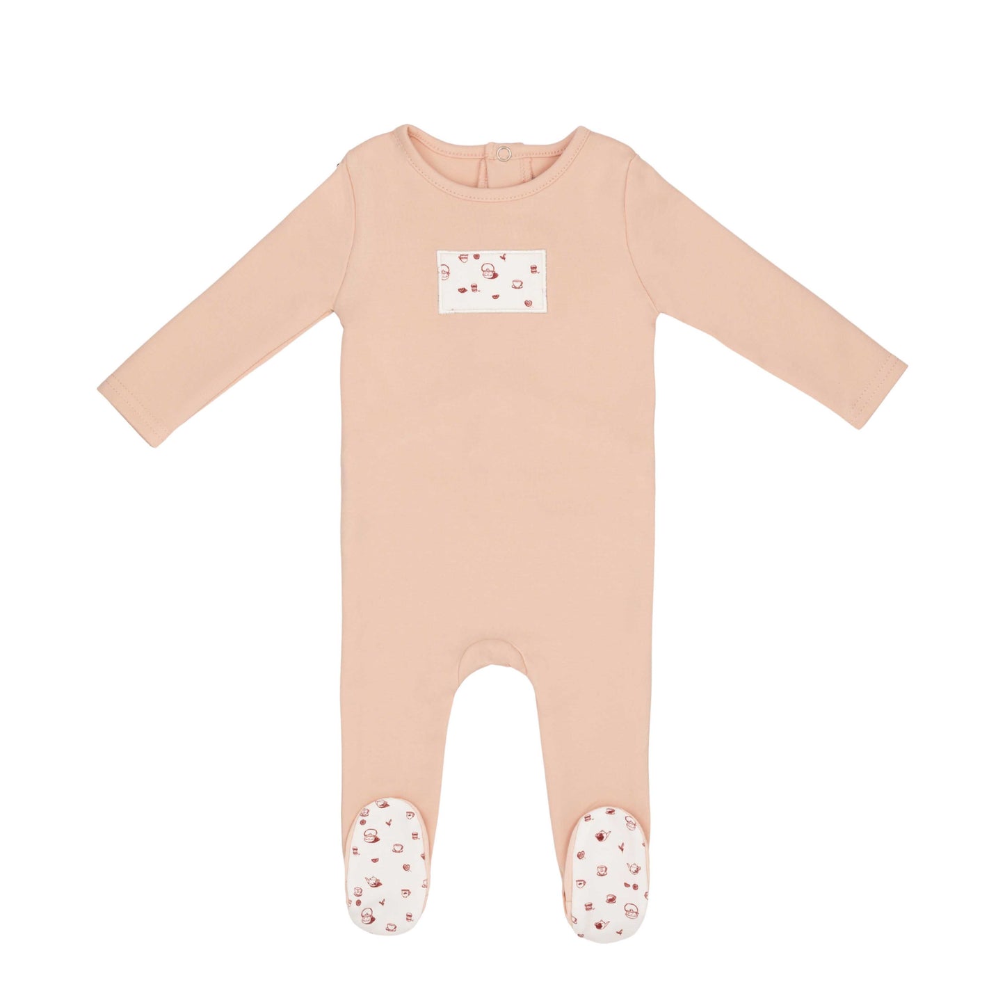 Mini Label Girls Tea Print Footie