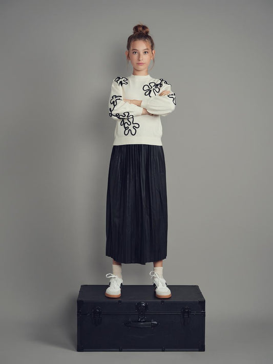 EMM Teen Leather Midi Skirt
