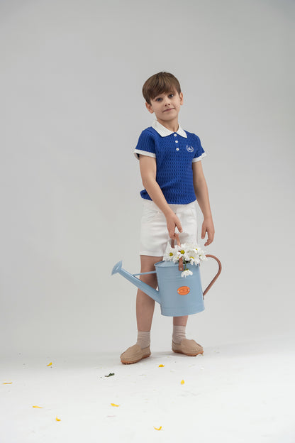 Teela Cobalt/White Knit Boy Sweater