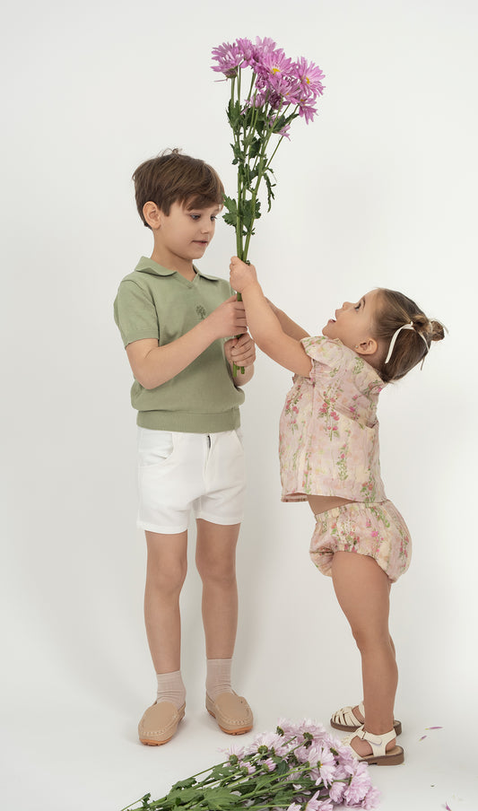 Teela Green Knit Baby Boy Set