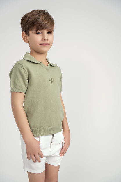 Teela Green Knit Boy Sweater