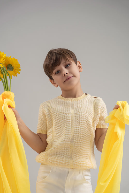 Teela Yellow Knit Boy Sweater