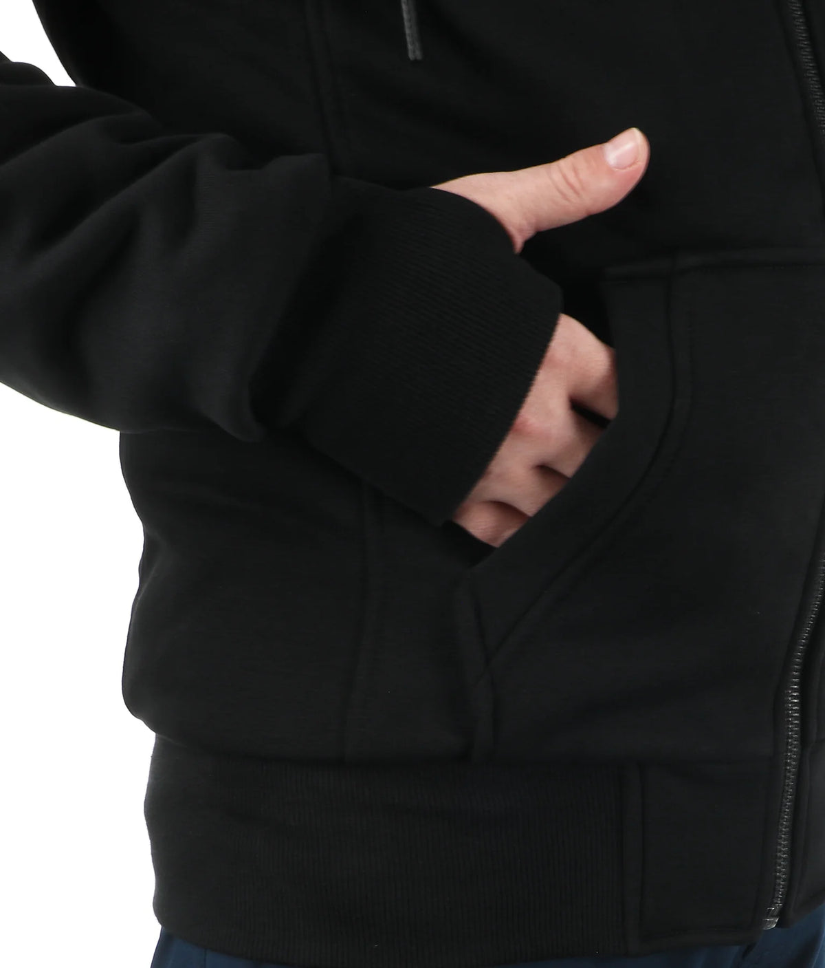 T.O. Fur Lined Hoodie with Thumb Holes