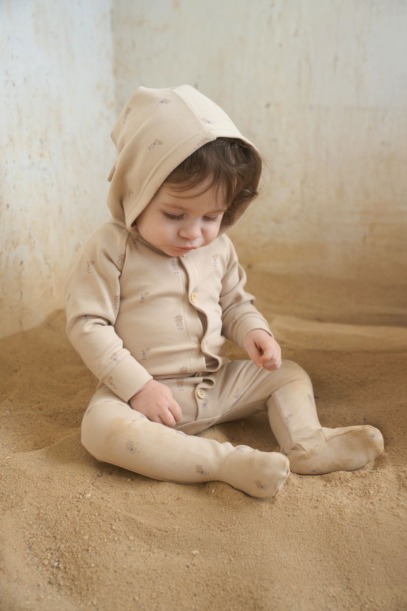 Bondoux Doll Print Easy Hoodie Top