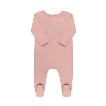 Tricot Ribbed Heart Collection Footie