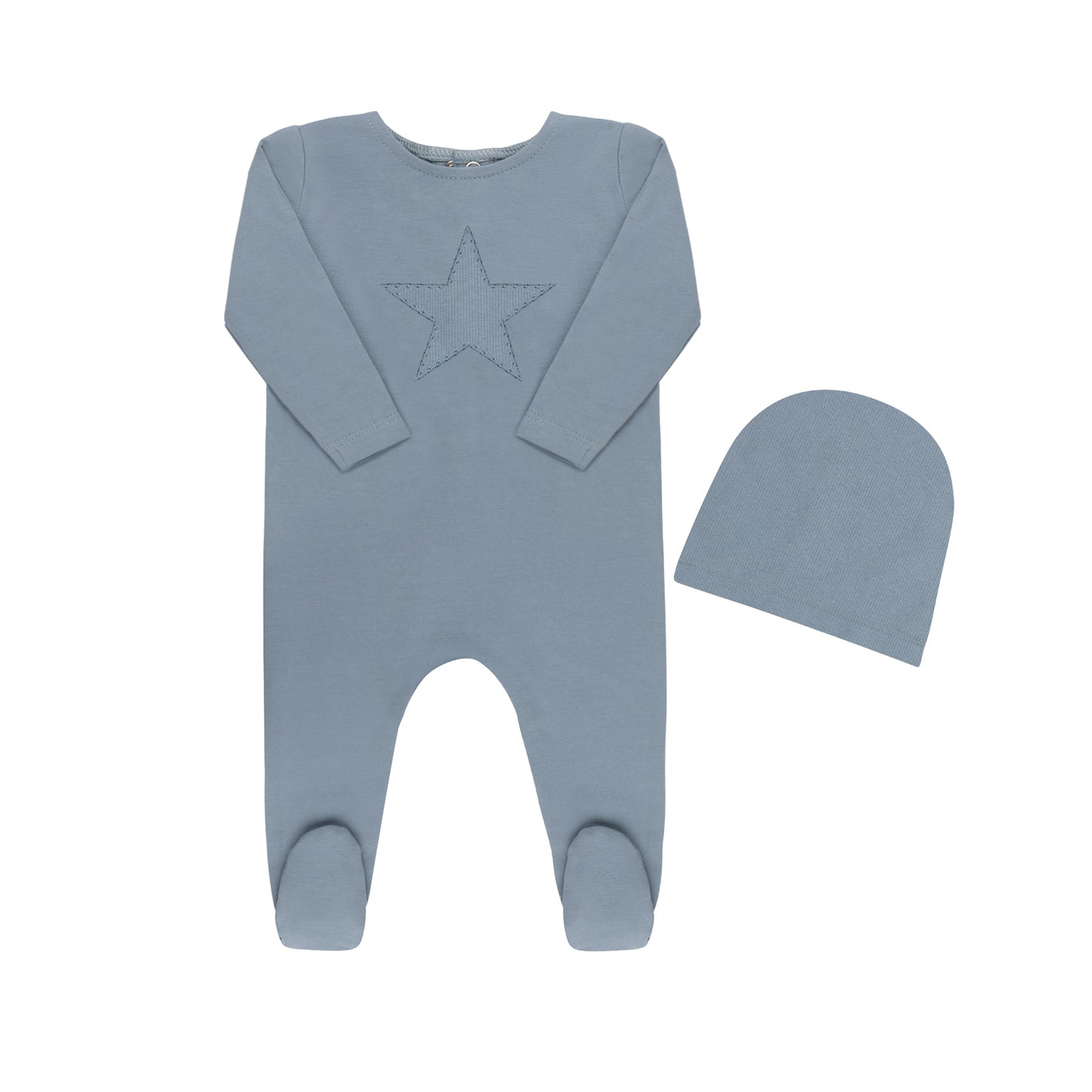 Tricot Ribbed Star Collection Footie & Hat