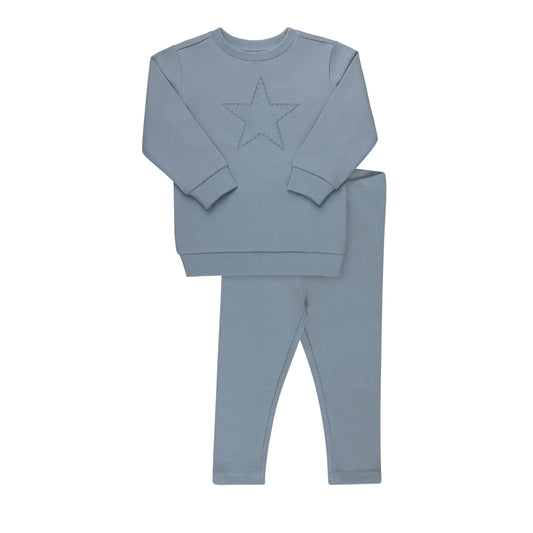 Tricot Ribbed Star Sweatshirt Set
