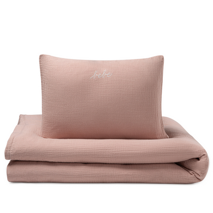 Domani Home Gauze 3 Pc Pink Crib Set in Pouch